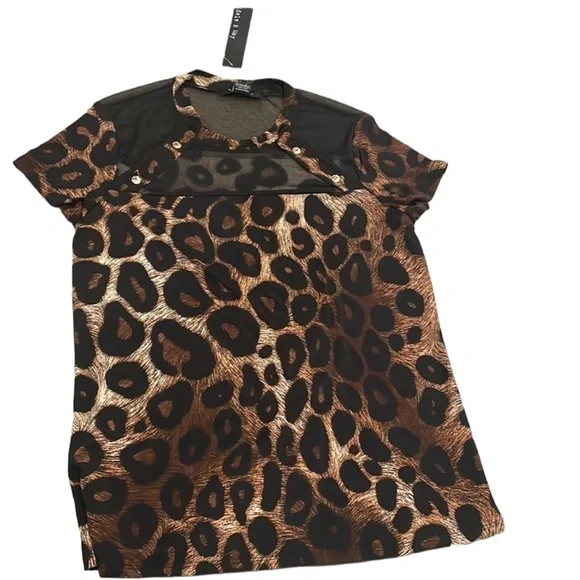 NWT Cute womens top size L chettah print​ - Picture 3 of 7